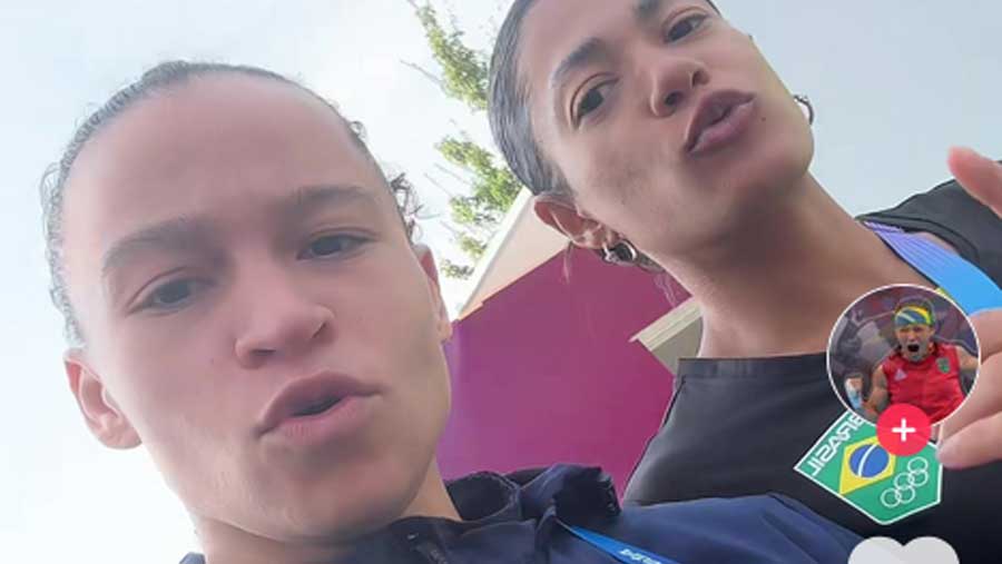 Ana Carolina Azevedo (Athlétisme, Brésil) et Beatriz Ferreira (Boxe, Brésil)