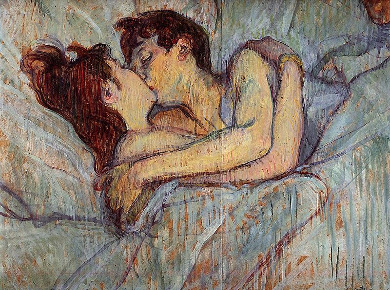dans-le-lit-le-baiser Les deux amies, l'exploration de l'art lesbien