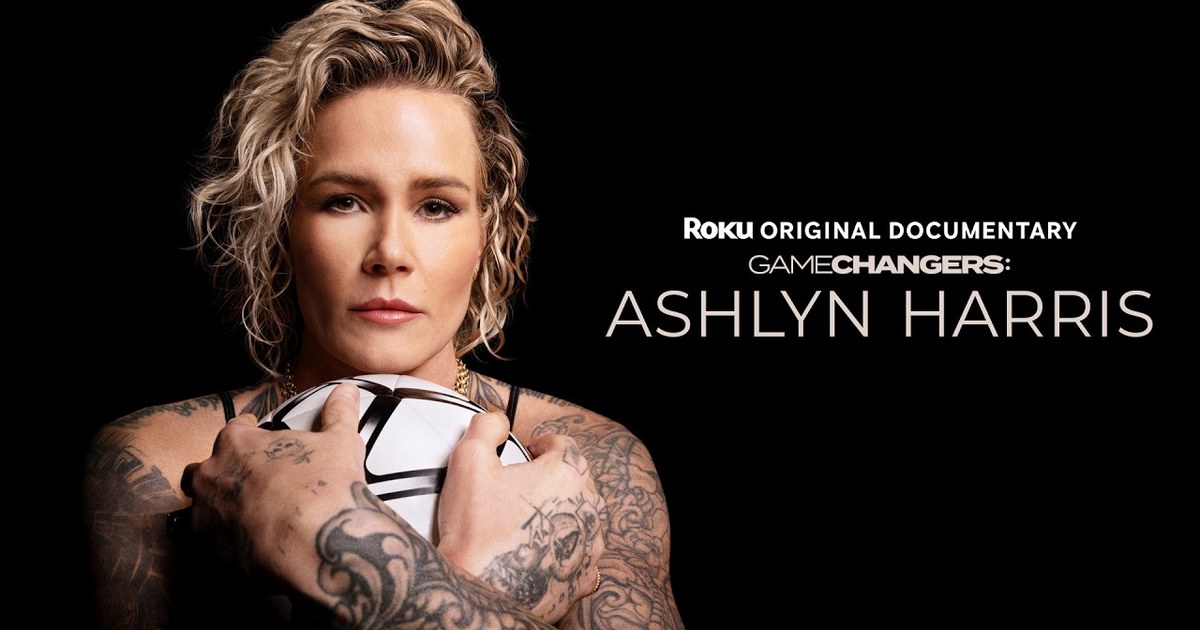 Ashlyn Harris, gardienne double championne du monde, sur le visuel du documentaire Roku Gamechangers