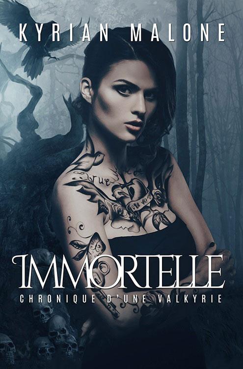 Couverture d'Immortelle tome 1 fantasy lesbienne viking et vampire de Kyrian Malone
