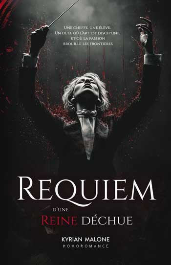 Couverture de Requiem d'une Reine déchue roman lesbien de Kyrian Malone inspiré de Tár